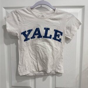 Yale White Baby Tee